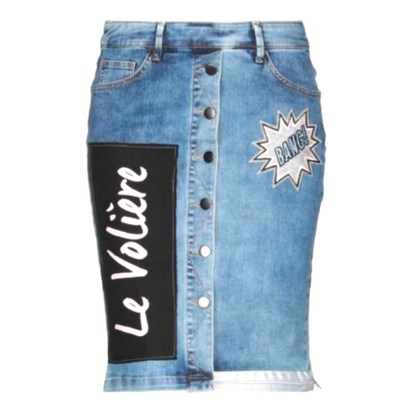 NWT - Le Volière Denim Pencil Skirt - Picture 3 of 16